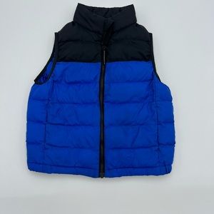 UNIQLO Puffer Vest Kids Size 3-4Y (110) Blue & Black Zip Up Sleeveless Jacket